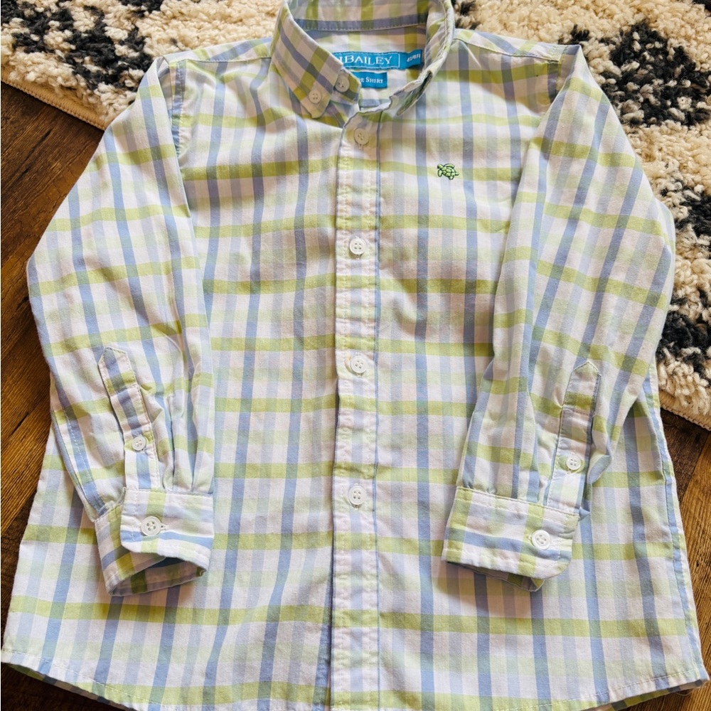 J.bailey Green Plaid Kids Shirt